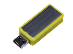 USB-флешка промо на 8 Гб прямоугольной формы, выдвижной механизм, желтый USB-флешка промо на 8 Гб прямоугольной формы, выдвижной механизм, желтый