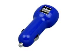 Автомобильная зарядка CC-01, 2 USB порта, синий цвет. Автомобильная зарядка CC-01, 2 USB порта, синий цвет.