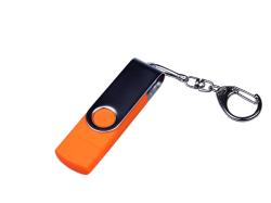 USB-флешка на 32 Гб поворотный механизм, c двумя дополнительными разъемами MicroUSB и TypeC, оранжевый USB-флешка на 32 Гб поворотный механизм, c двумя дополнительными разъемами MicroUSB и TypeC, оранжевый