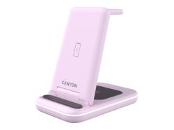 Беспроводное зарядное устройство 3-в-1 CANYON WS-304 (CNS-WCS304B), 15W, розовый Беспроводное зарядное устройство 3-в-1 CANYON WS-304 (CNS-WCS304B), 15W, розовый